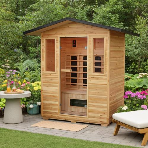 Grandby 3 Person Outdoor Infrared Sauna - Grandby 3 Person Outdoor Infrared Sauna -